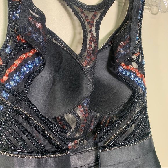 *NEW WITH TAGS* Beaded bodice flare skirt dress, Clarisse brand size 0 - Picture 10 of 15